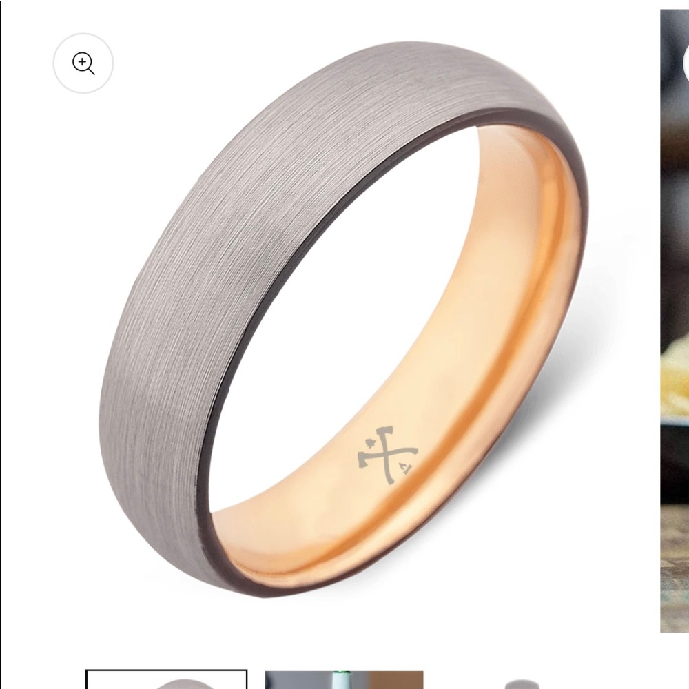 The instigator manly bands ring. Size 8. Never worn! Tungsten and rose gold